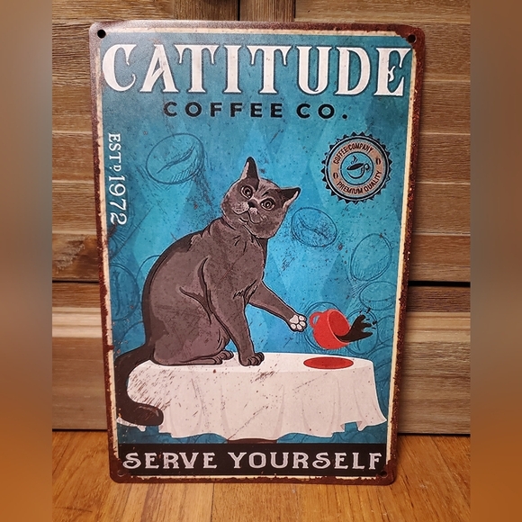 Catitude Metal Wall Plaque  ♥️ - Picture 1 of 6